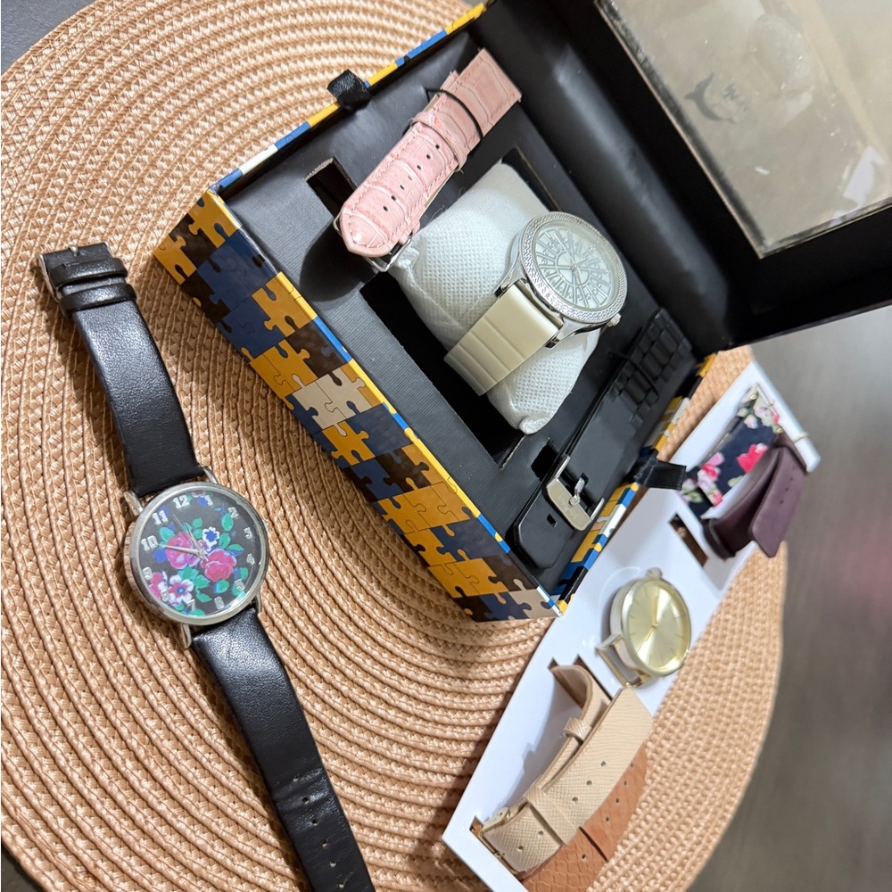 Colorful Watch Set with Interchangeable Straps